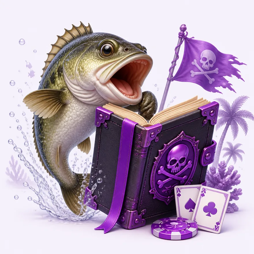 Open rulebook with cards — Pirate Slots